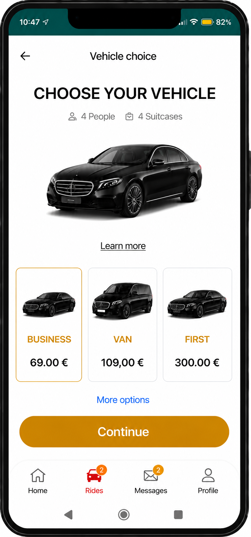 Chauffeur Service app to book a private chauffeur in Paris